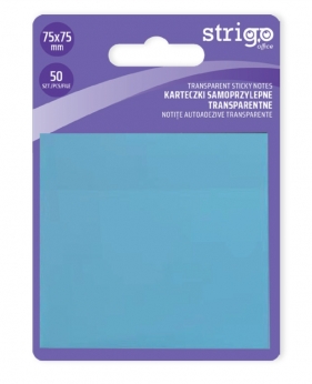Strigo Karteczki samoprzylepne transparentne - jasnoniebieskie. 50 kartek