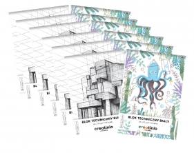 12x Blok techniczny A4 biały. 10k. 170g