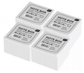 Kostka papierowa biała - klejona 85x85x35 mm - 4 szt.