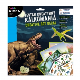 Kidea. Zestaw eatywny - Kalkomania Dinozaury