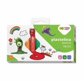 Plastelina szkolna oągła 10 kolorów HAPPY COLOR