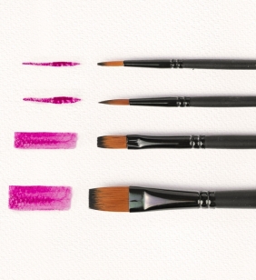 Pędzle artystyczne nylonowe oągłe. 4 szt