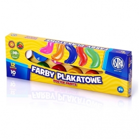 Farby plakatowe Astra. 12 kolorów x 10ml (83115902)