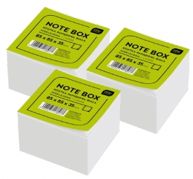 Interdruk Kostka papierowa biała - nieklejona. 85x85x35 mm - 3 szt.