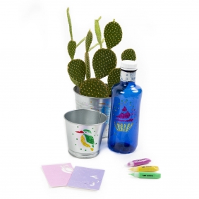 Kidea. Markery aylowe brokatowe z szablonami - 10 kolorów