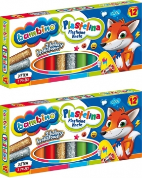 2x Plastelina 12 kolorów z dwoma brokatowymi