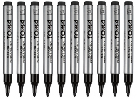 10x Marker permanentny Toma TO-090 - czarny (09032)