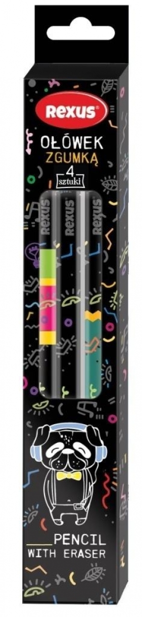 Ołówek z gumką. 4szt