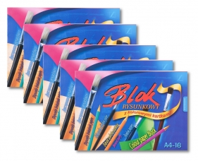 5x Kreska. Blok rysunkowy kolorowy A4/16k