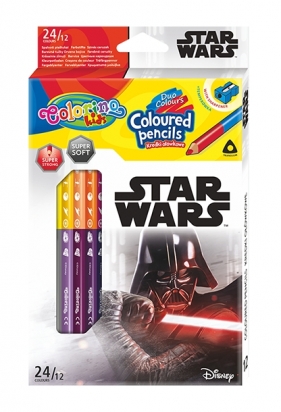 Colorino. Kredki dwustronne 12szt/24kol - Star Wars (89465PTR)