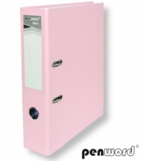 Segregator A4 z okuciem 7.5cm różowy pastelowy