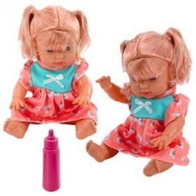 Lalka bobas w kolorowej sukience kucyki butelka