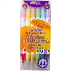 Zaeślacz i cienkopis 2w1 6 kolorów STRIGO