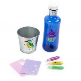 Kidea. Markery aylowe brokatowe z szablonami - 10 kolorów