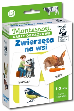 Kapitan Nauka Montessori. Karty obrazkowe Zwierzęta na wsi (1-3 lata)
