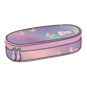 Piórnik saszetka usztywniona z wewnętrzną klapką - Pink Butterflies