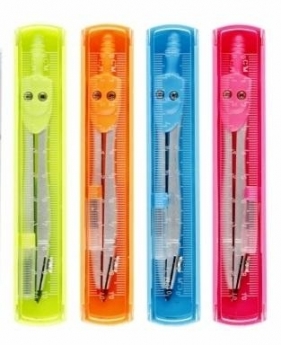 Cyrkiel metalowy z linijką mix