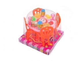 Stół z zesłami dla lalek 15el