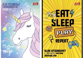 Blok rysunkowy Unipap z kolorowymi kartkami A4/16k