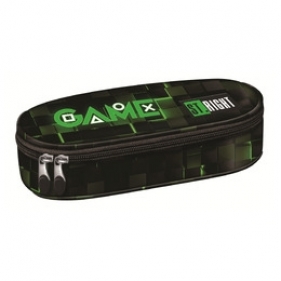 Piórnik saszetka usztywniona z wewnętrzną klapką - Green Game