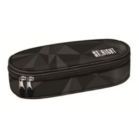 Piórnik saszetka usztywniona z wewnętrzną klapką - Geometric Grey