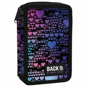 Piórnik podwójny BackUp z wyposażeniem - Dance hearts (PB7DW18)