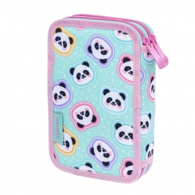 Piórnik podwójny bez wyposażenia Astrabag Minty Pandas. AC2