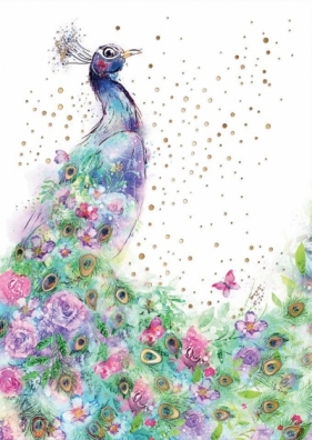 Karnet B8 mini Paw w kwiatach