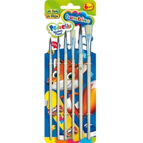 Pędzelki do farb i kleju Bambino. 6 sztuk