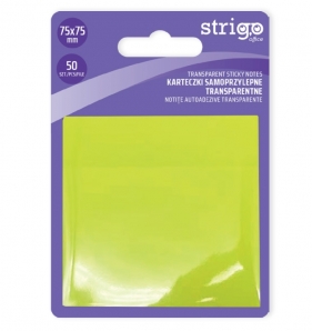 Strigo Karteczki samoprzylepne transparentne - żółte. 50 kartek