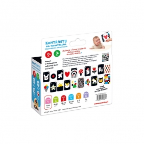 Kontrasty na sznureczku Książeczka do pokazywania (0 mies.+. 3 mies.+)