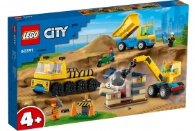 Lego CITY 60391. Ciężarówki i dźwig z kulą