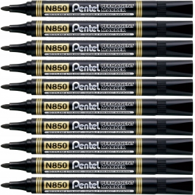 10x Pentel. Marker permanentny - czarny