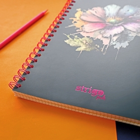 Kołozeszyt Strigo Pads Project Book A4 atka Kwiaty - Granatowy