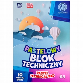 Blok kolorowy barwiony w masie ASTRAPAP PASTEL A4 170g 10 ark.
