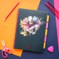 Kołozeszyt Strigo Pads Project Book A4 atka Kwiaty - Granatowy