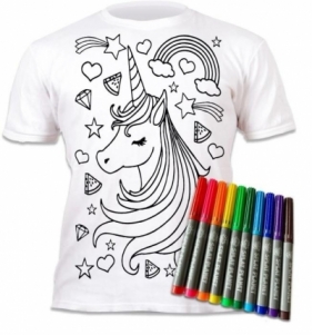 Koszulka do wielootnego kolorow Jednorożec 5-6