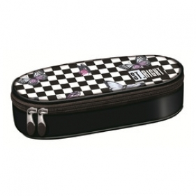 Piórnik saszetka usztywniona z wewnętrzną klapką - Chessboard Butterflies