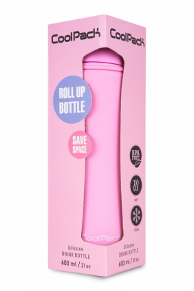 Coolpack. Bidon Silikonowy Pump 600 ml Pastel - Powder Pink (Z14647)