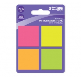 Strigo Karteczki samoprzylepne - kwadraty. 4x20 kartek