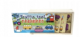 Domino obrazkowe drewniane pojazdy 15x8.5x4cm