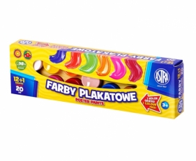 Farby plakatowe Astra. 12+1 kolorów x 20 ml (301115005)