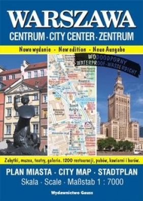 Warszawa Centrum. Plan miasta foliowany 1:7000