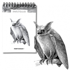 Szkicownik A6 pion na spirali Nietoperz 60K 120 gsm Narcissus