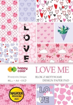 Blok z motywami Love Me A4/15K HAPPY COLOR