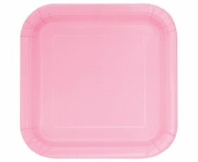Talerzyki papierowe jasnoróżowe 23cm 14szt