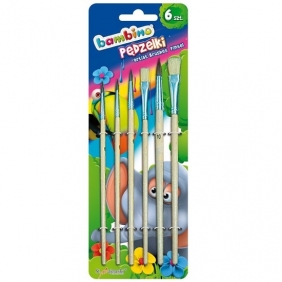 Pędzelki do farb i kleju Bambino. 6 sztuk