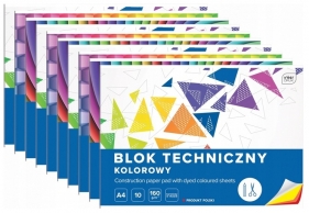 Interdruk blok techniczny A4. 10 kartek - kolorowy. 10 szt.