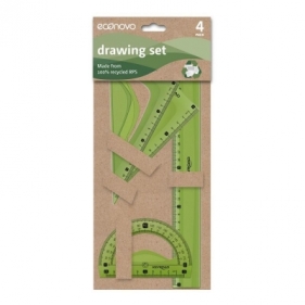 Zestaw geometryczny z linijką 30cm. recyklingu 4el