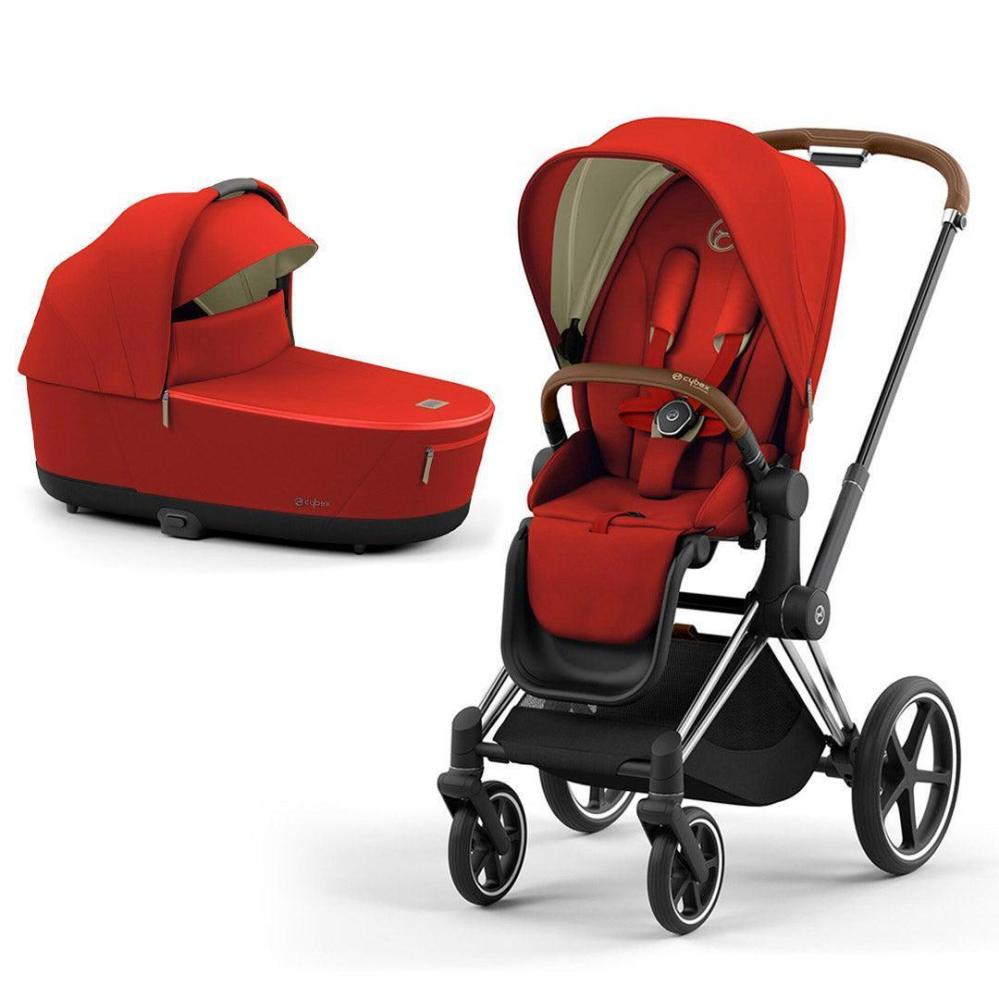 Cybex Priam V4 Stroller Set Autumn Gold. Chrome Brown Frame